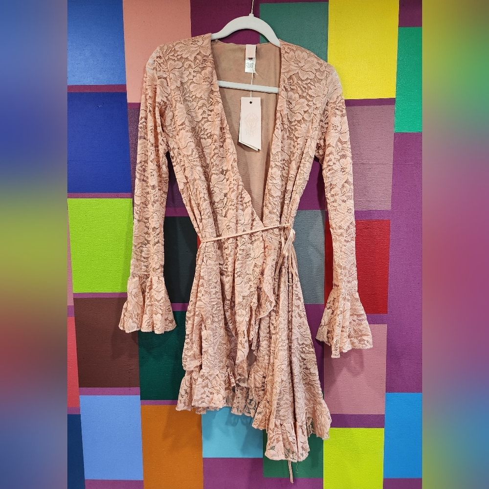 Revolve We Are HAH  Free People Wrap Star Dress - Rose (xs)